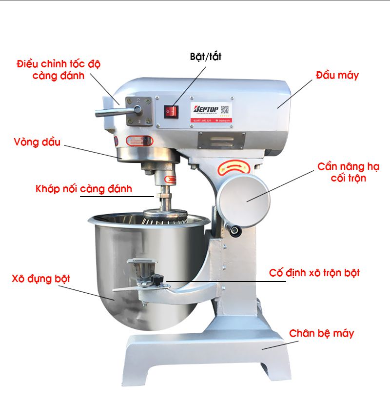 Sử dụng máy trộn bột làm bánh đúng quy trình để nâng cao độ bền của thiết bị.