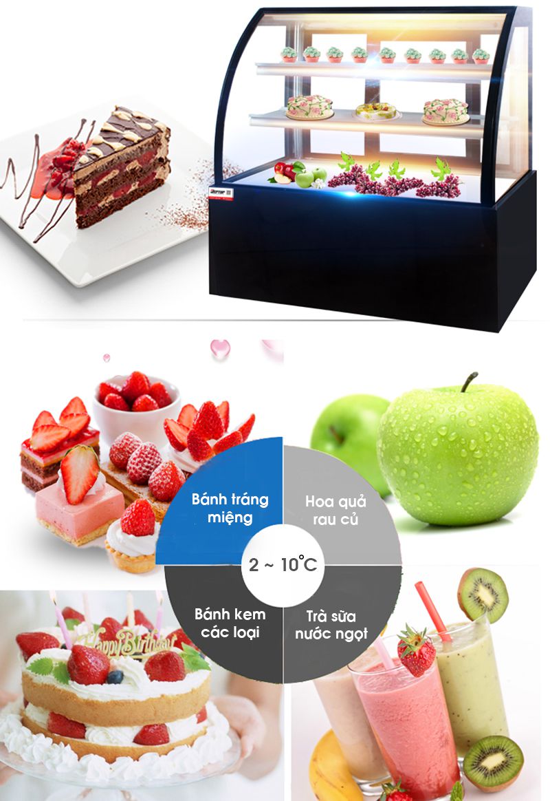 Các loại bánh kem và thực phẩm luôn được bảo quản dài lâu với nhiệt độ từ 2 đến 10 độ C.