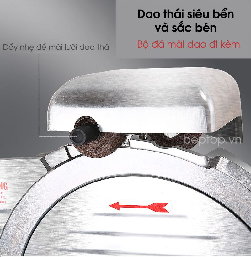 Lưỡi dao của máy được chế tạo từ chất liệu thép hợp kim đặc biệt