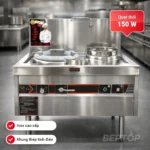 Bếp Á 1 họng gang có quạt thổi và bầu nước