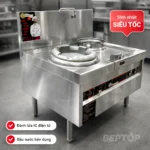 Bếp Á 1 họng gang có quạt thổi và bầu nước BEPTOP