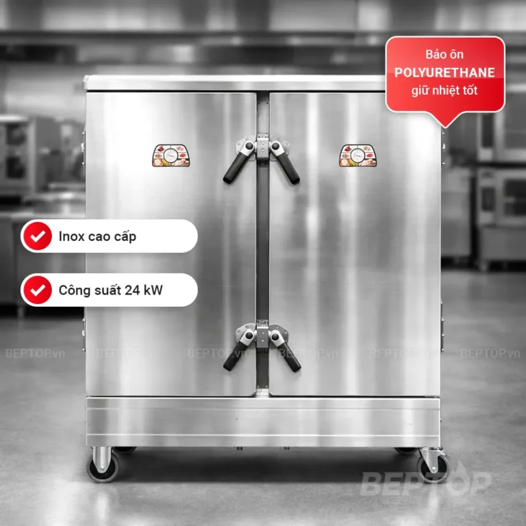 Tủ nấu cơm công nghiệp 24 khay dùng điện