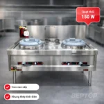 Bếp Á 2 họng gang có quạt thổi và bầu nước