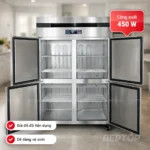 Khoang chứa bên trong tủ đông công nghiệp 4 cánh 1000L 1 chế độ với thiết kế giá để đồ tiện dụng