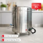 Nồi điện nấu phở 30L đế tròn BEPTOP sử dụng inox 304 cao cấp với thiết kế gọn gàng phù hợp quán phở và bếp ăn quy mô vừa