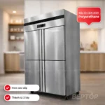 Tủ đông công nghiệp 4 cánh 1000L 1 chế độ BEPTOP với kết cấu inox và lớp bảo ôn polyurethane