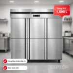 Tủ đông công nghiệp 6 cánh dung tích 1500L 1 chế độ với thiết kế dung tích lớn và kết cấu chắc chắn