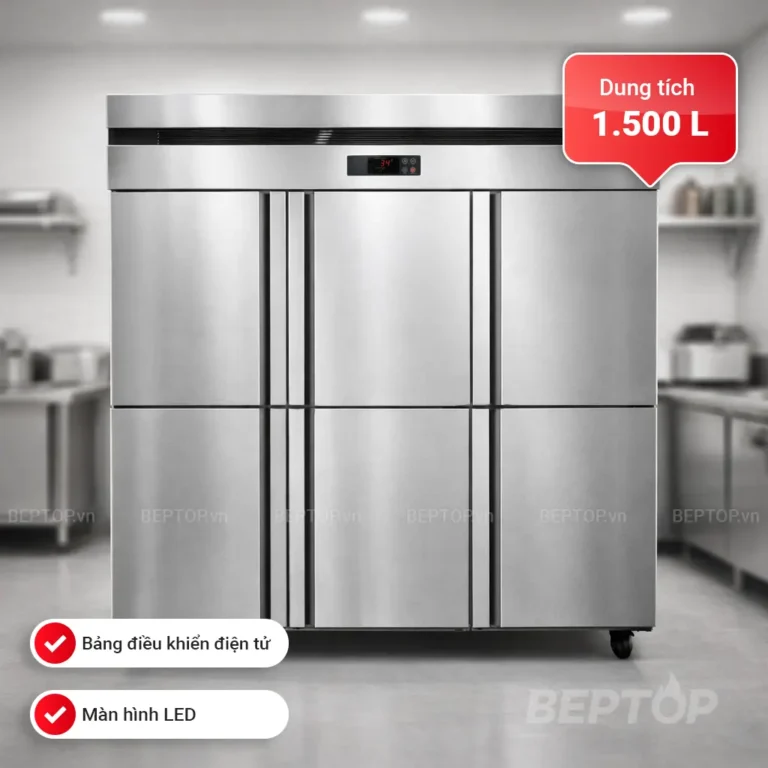 Tủ đông công nghiệp 6 cánh 1500L 1 chế độ BEPTOP