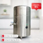 Nồi điện nấu phở 50L đế tròn thiết kế inox 304 ba lớp sử dụng mâm nhiệt phẳng 3kW giữ nhiệt ổn định tiết kiệm điện an toàn khi vận hành