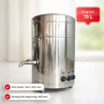 Nồi điện nấu phở 70L đế tròn BEPTOP sử dụng 3 mâm nhiệt độc lập, phù hợp cho quán phở và bếp công nghiệp