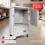 Tủ nấu cơm 6 khay dùng gas công suất lớn nấu nhanh cơm chín đều phù hợp bếp ăn nhà hàng và quán ăn