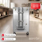 Tủ nấu cơm 6 khay dùng gas BEPTOP hệ thống truyền nhiệt hiệu quả sinh hơi nhanh giúp rút ngắn thời gian nấu và tăng năng suất